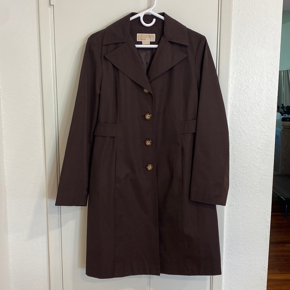 Michael Kors Women’s Rain Trench - chocolate brown, size M